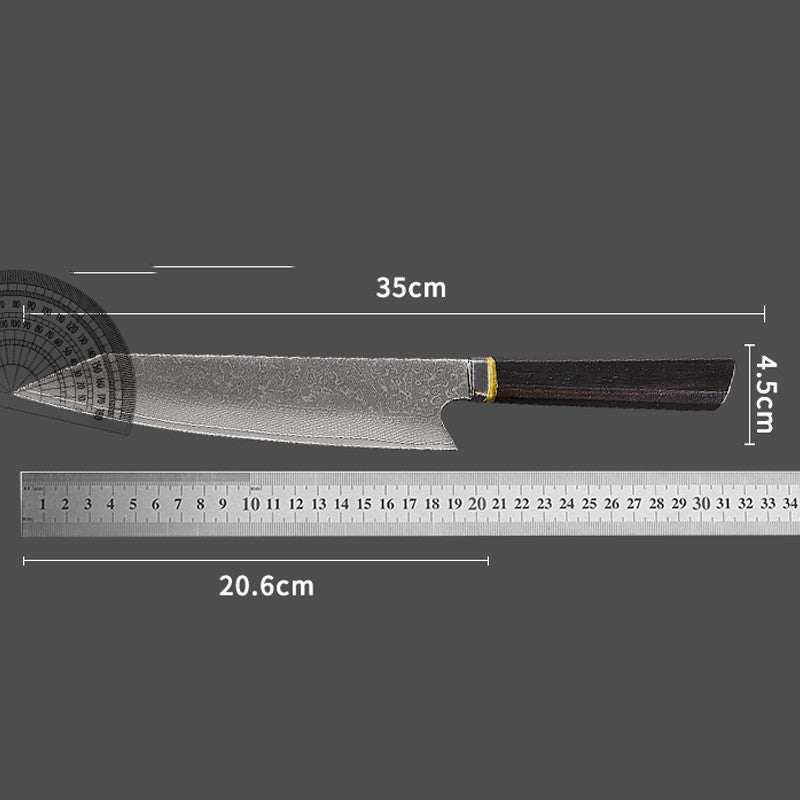 Damascus Steel VG10 8-Inch Chef’s Knife with Octagonal Ebony Handle