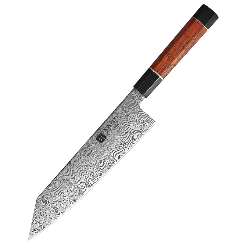 XINZUO Zhen Series 8.5-Inch Damascus Steel Bunka Knife - Premium Rosewood Handle