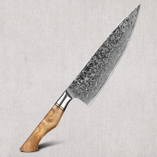 Damascus Steel 7-Inch Kitchen Knife - 67 Layers with High-Quality Wood Handle