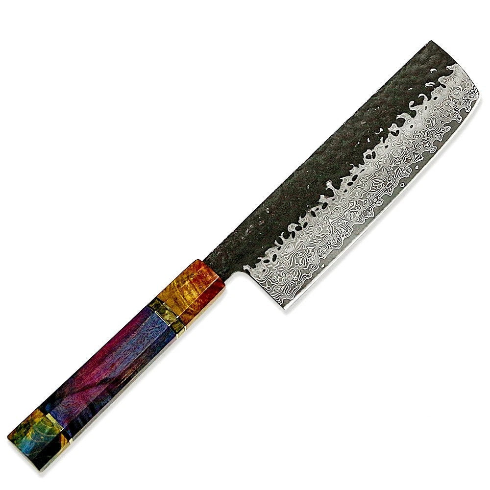 VG10 Damascus Tool Forging Knife Set - 8-Inch Chef, Kiritsuke, and 7-Inch Nakiri Knives