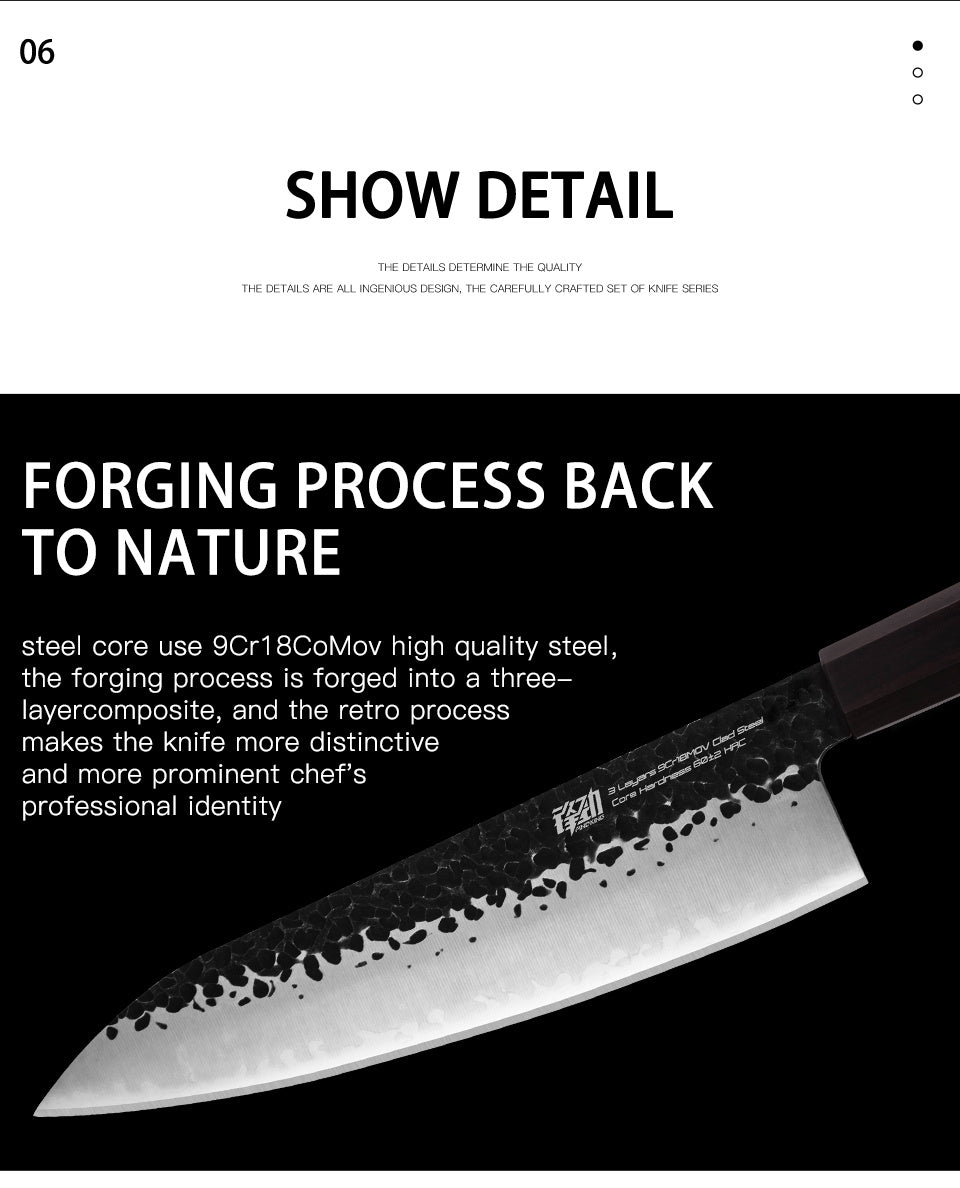 FINDKING 4-Piece Japanese Steel Professional Knife Set