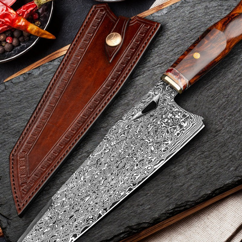 Damascus Steel Professional Kitchen Chef’s Knife - 8.5 Inch Blade