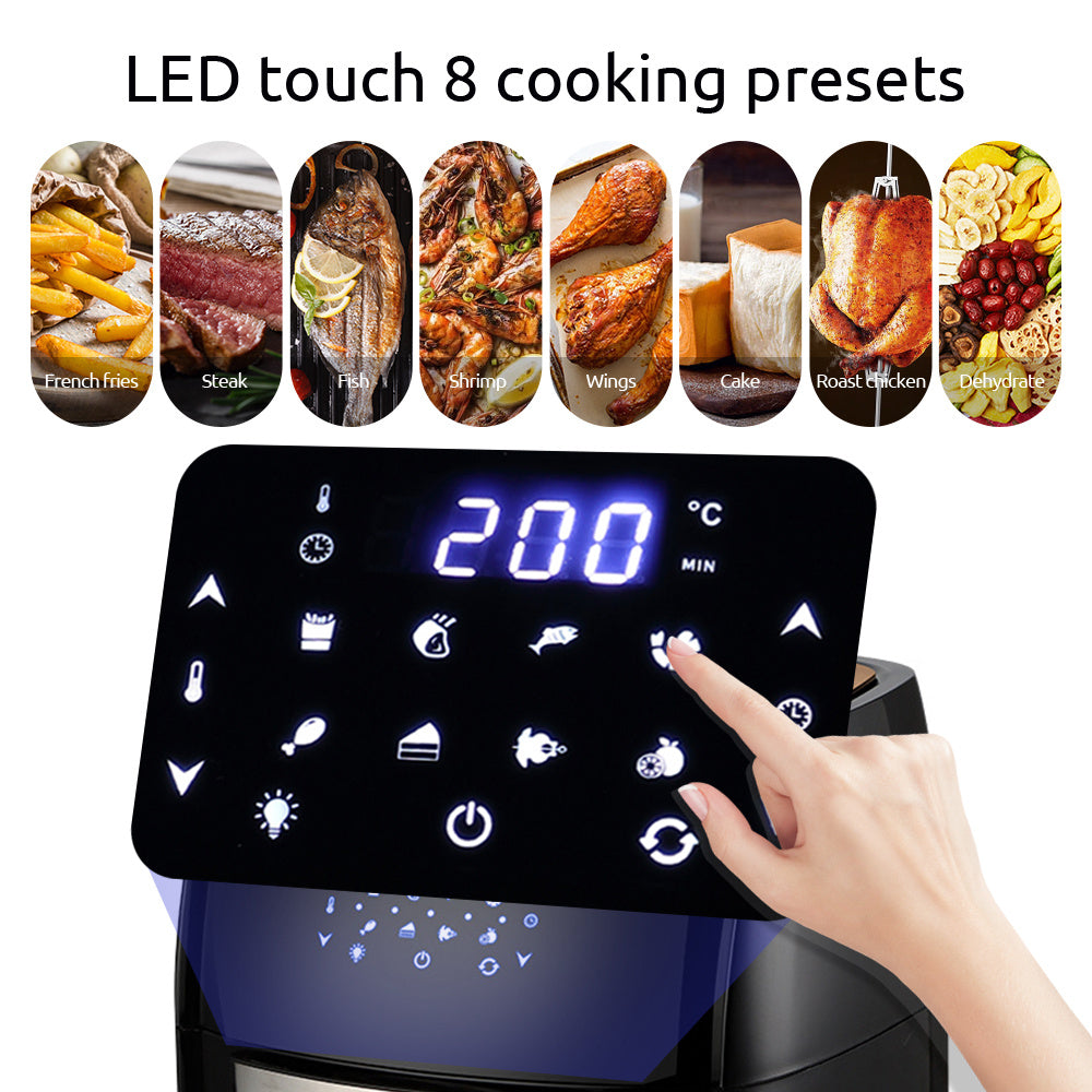 Miui 10L Air Circulation Fryer with Touch Screen Control - 1800W Visual Fryer